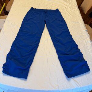 Size XL Womens UnderArmour Storm Pants Blue Ruched Athletic Gym Running Pullon
